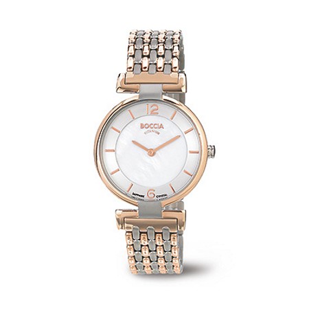 Boccia Titanium Rose gold plated Matte Ladies Watch - 3238-05 - Click Image to Close